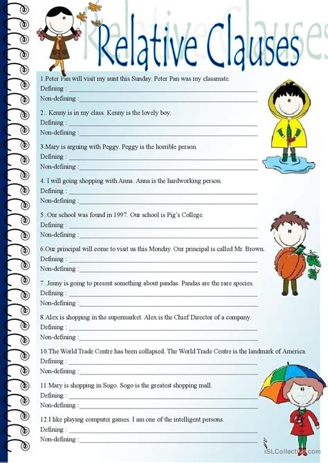 relative clause worksheet.